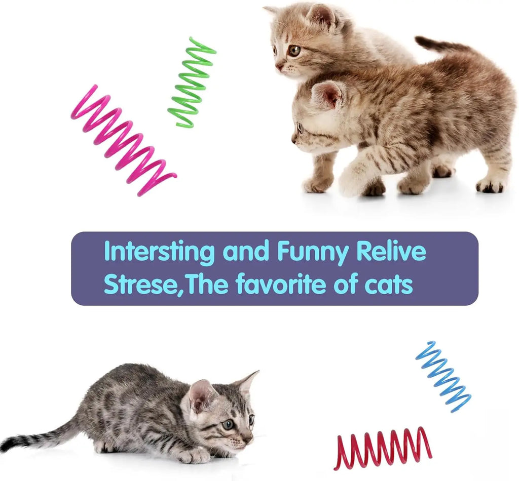 12-Pack Colorful Cat Spring Toys – Interactive Indoor Play Coils