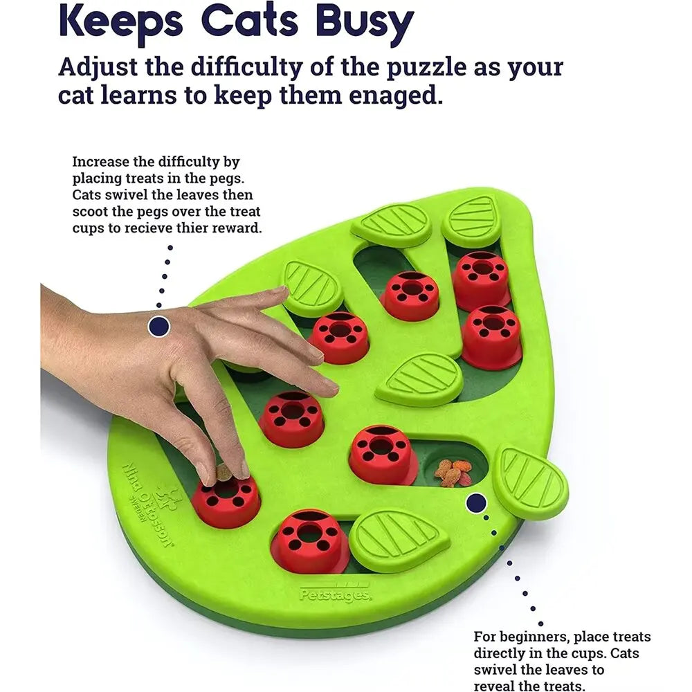 Cat Puzzle Treat Toy Made of High Quality Non Toxic Plastic with Playful and Interactive Style Adjustable Difficulty Mental