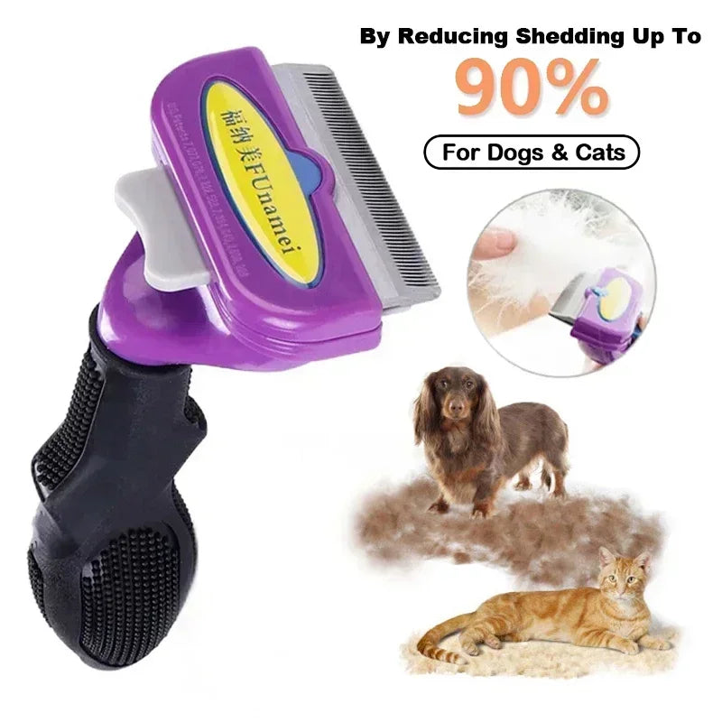 Self-Cleaning Pet Hair Removal Comb for Cats & Dogs