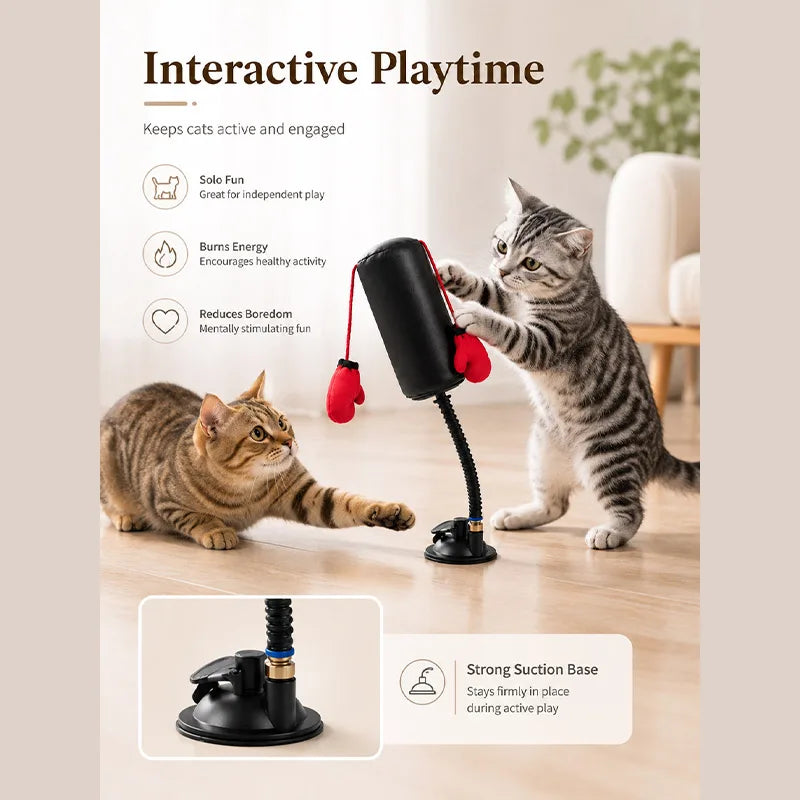 Cat Boxing Toy Multifunctional Cat Entertainment Game For Boxing And Self-relaxation Interactive Cat Toy Fun And Relaxation Toy