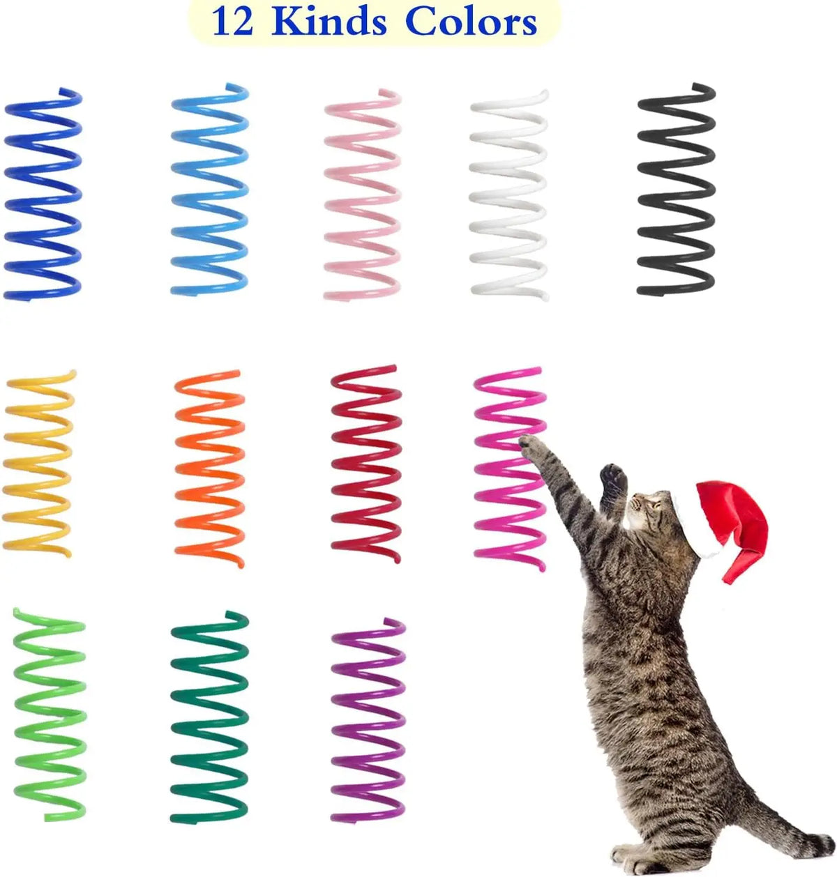 12-Pack Colorful Cat Spring Toys – Interactive Indoor Play Coils
