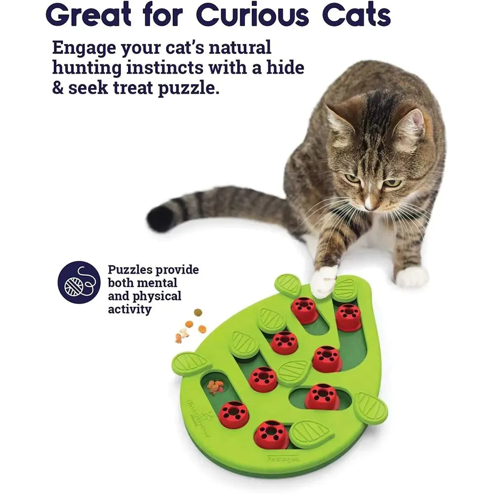 Cat Puzzle Treat Toy Made of High Quality Non Toxic Plastic with Playful and Interactive Style Adjustable Difficulty Mental