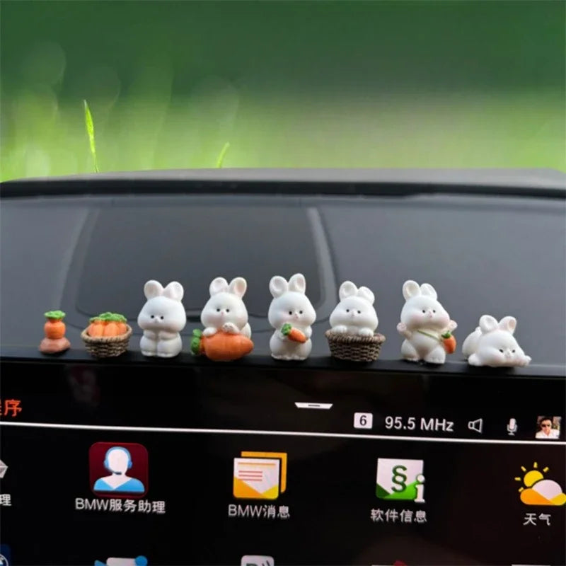 Minimalist Dashboard Bunny Decor – Electric Vehicle Interior Accessory