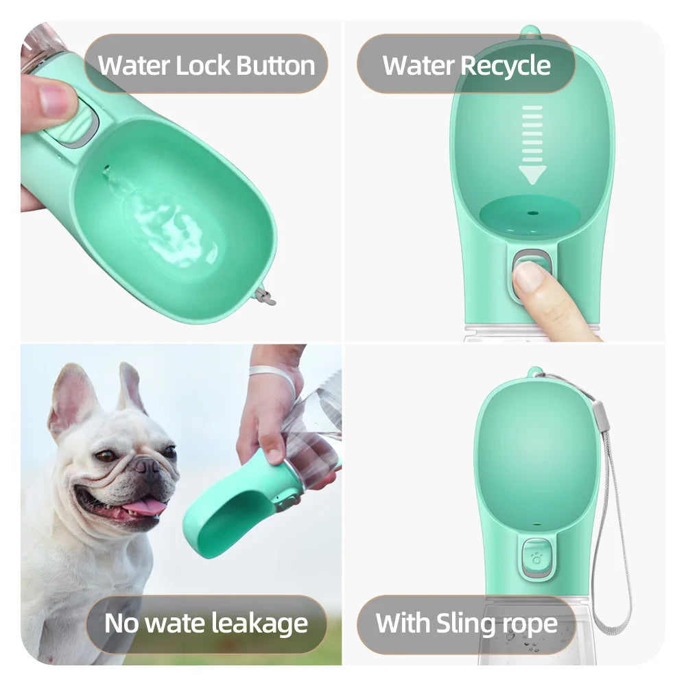 Leakproof Portable Dog Water Bottle with Drinking Bowl