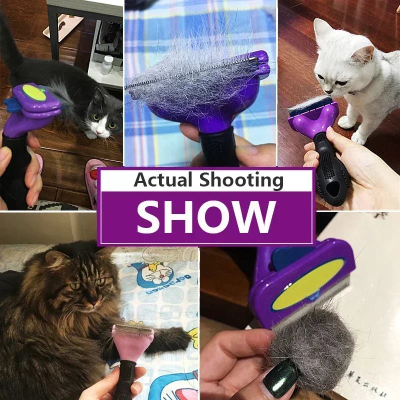 Self-Cleaning Pet Hair Removal Comb for Cats & Dogs
