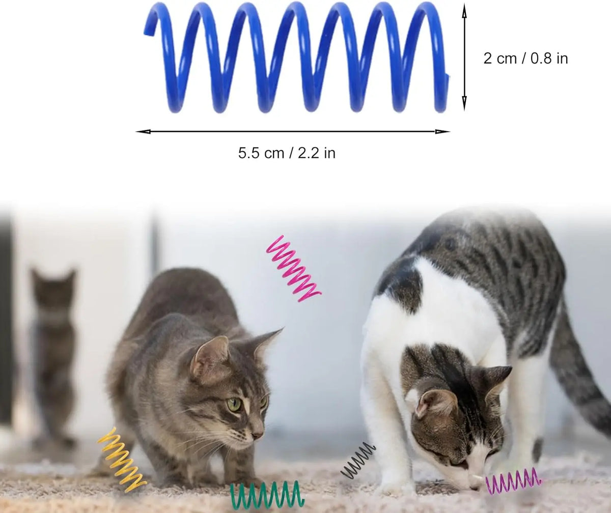 12-Pack Colorful Cat Spring Toys – Interactive Indoor Play Coils