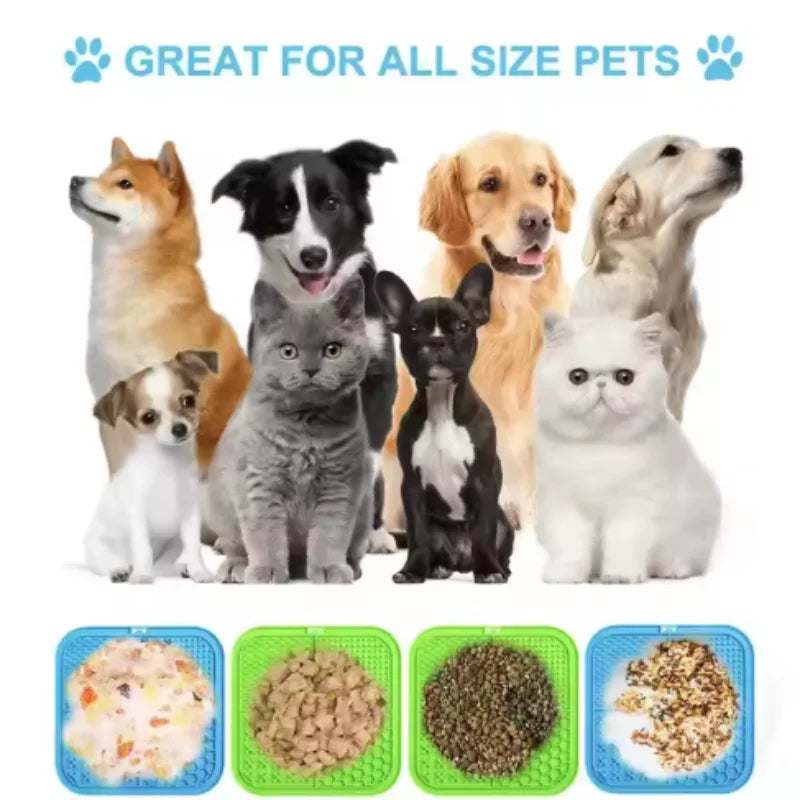Silicone Slow Feeder Lick Mat with Suction Cups