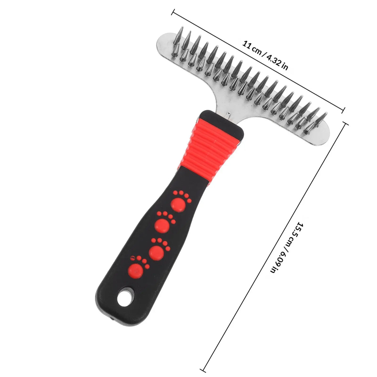 Dog Grooming Brush Pet Hair Removal Dematting Rake Ergonomic Handle Suitable for Short and Long Haired Dogs and Cats Efficient