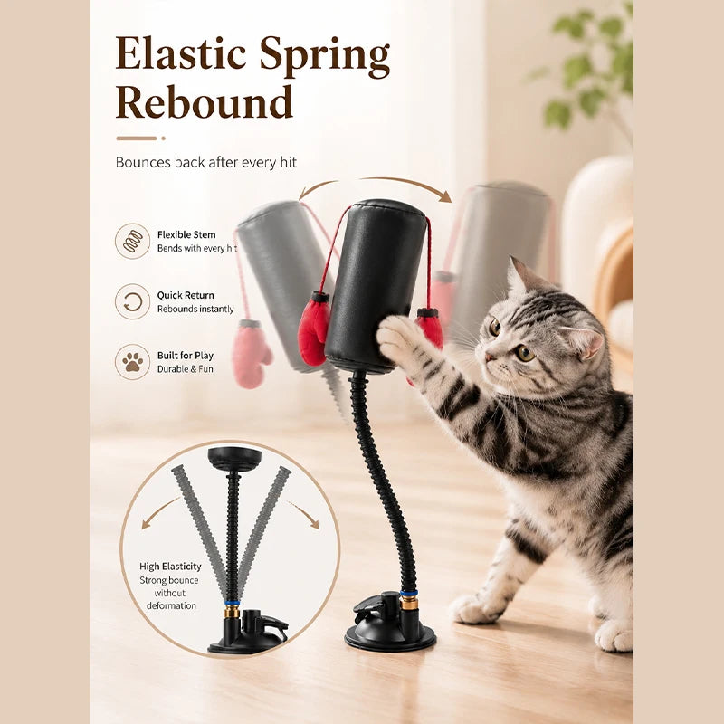 Cat Boxing Toy Multifunctional Cat Entertainment Game For Boxing And Self-relaxation Interactive Cat Toy Fun And Relaxation Toy