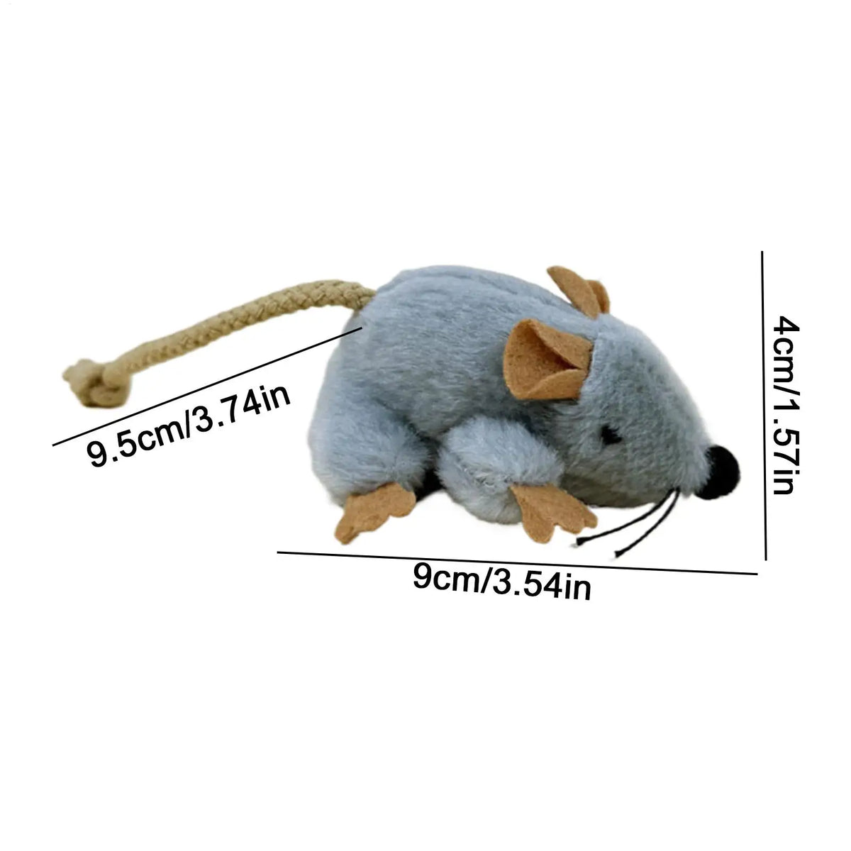 Cat Mouse Toy Built-in Sound Compact Play Game Stuffed Cat Toys for Daily Ground Home Indoor Outdoor Birthday Holiday Pet