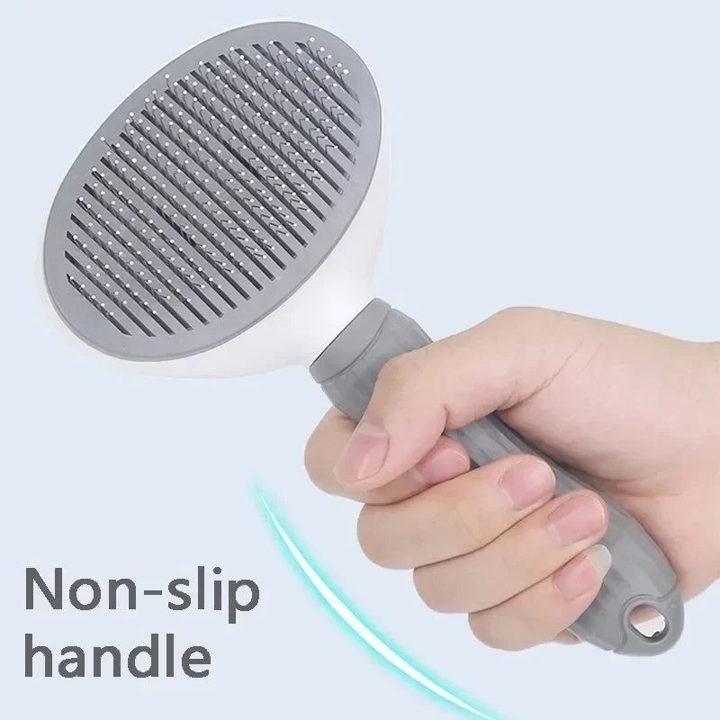 Self-Cleaning Pet Grooming Brush – One-Click Hair Removal