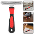 Dog Grooming Brush Pet Hair Removal Dematting Rake Ergonomic Handle Suitable for Short and Long Haired Dogs and Cats Efficient