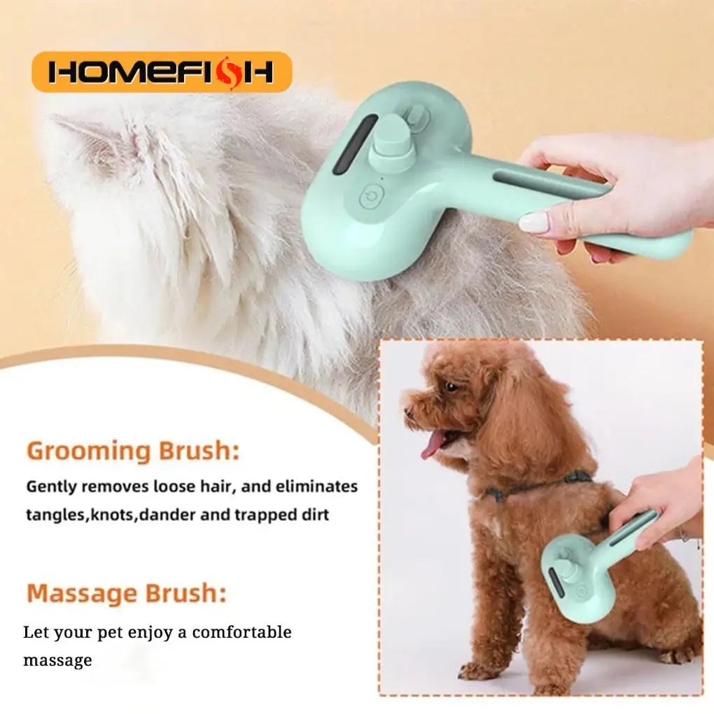 Steam Spray Grooming Brush for Dogs