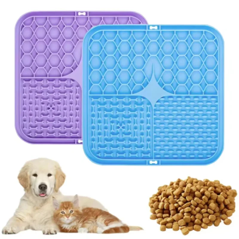 Silicone Slow Feeder Lick Mat with Suction Cups