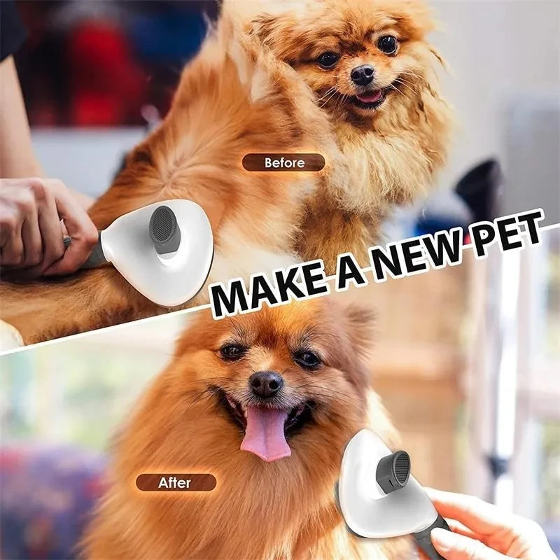 Self-Cleaning Pet Grooming Brush – One-Click Hair Removal