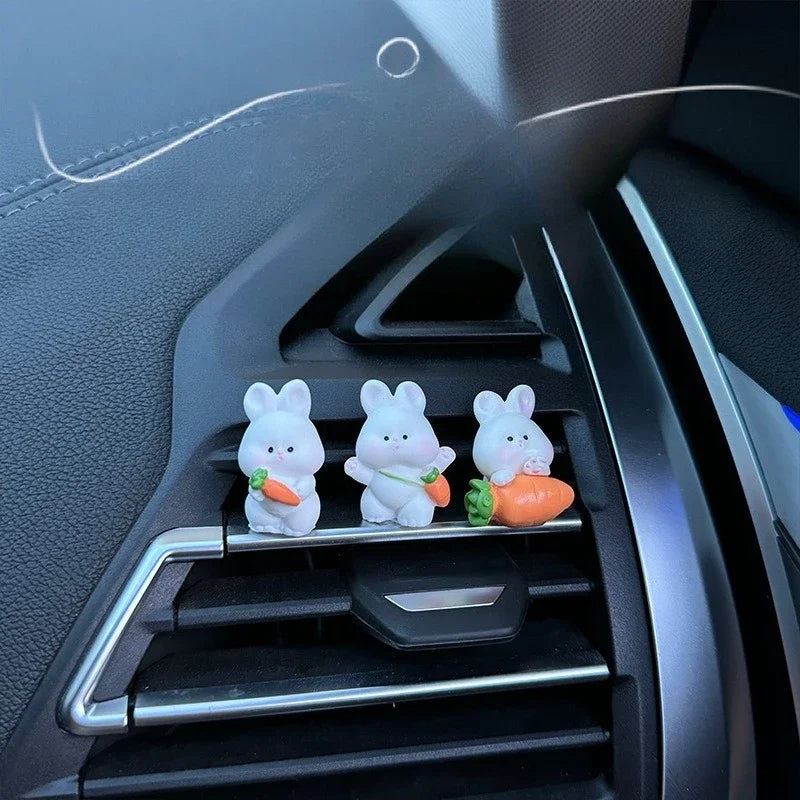Minimalist Dashboard Bunny Decor – Electric Vehicle Interior Accessory