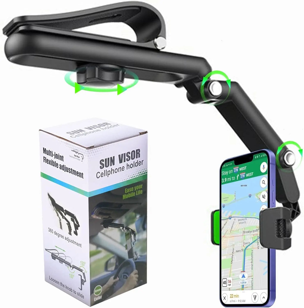 1080° Sun Visor Phone Mount – Compatible with Tesla Model 3/Y